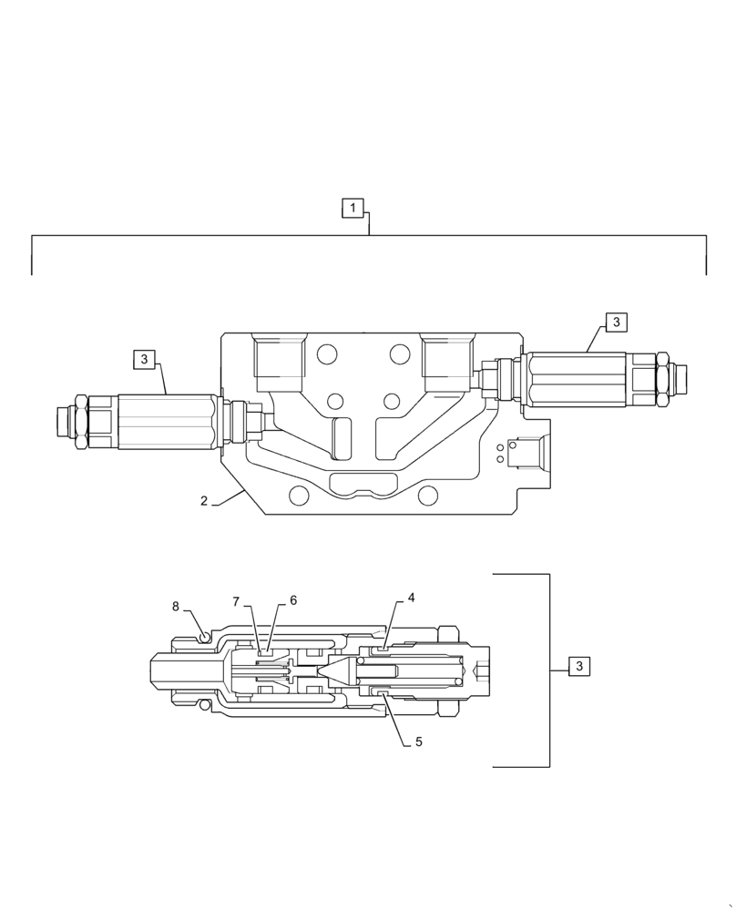 Схема запчастей Case CX36B - (35.359.AB[30]) - VALVE SECTION, ANGLE, DOZER (35) - HYDRAULIC SYSTEMS