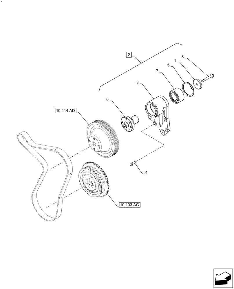 Схема запчастей Case F4HFE413H B004 - (10.414.AC) - FAN, SUPPORT (10) - ENGINE