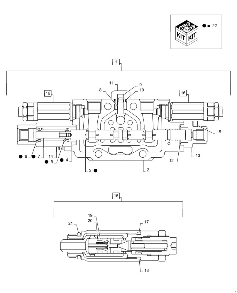 Схема запчастей Case CX36B - (35.359.AB[28]) - VALVE SECTION, ANGLE, DOZER (35) - HYDRAULIC SYSTEMS