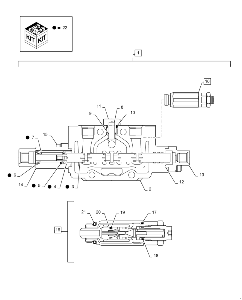 Схема запчастей Case CX36B - (35.359.AB[19]) - VALVE SECTION, ANGLE, DOZER (35) - HYDRAULIC SYSTEMS