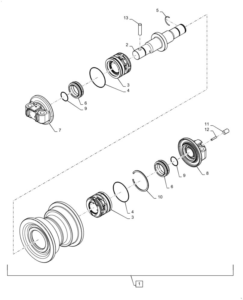 Схема запчастей Case 1150M LT - (48.120.AG) - FLANGE, ROLLER (48) - TRACKS & TRACK SUSPENSION