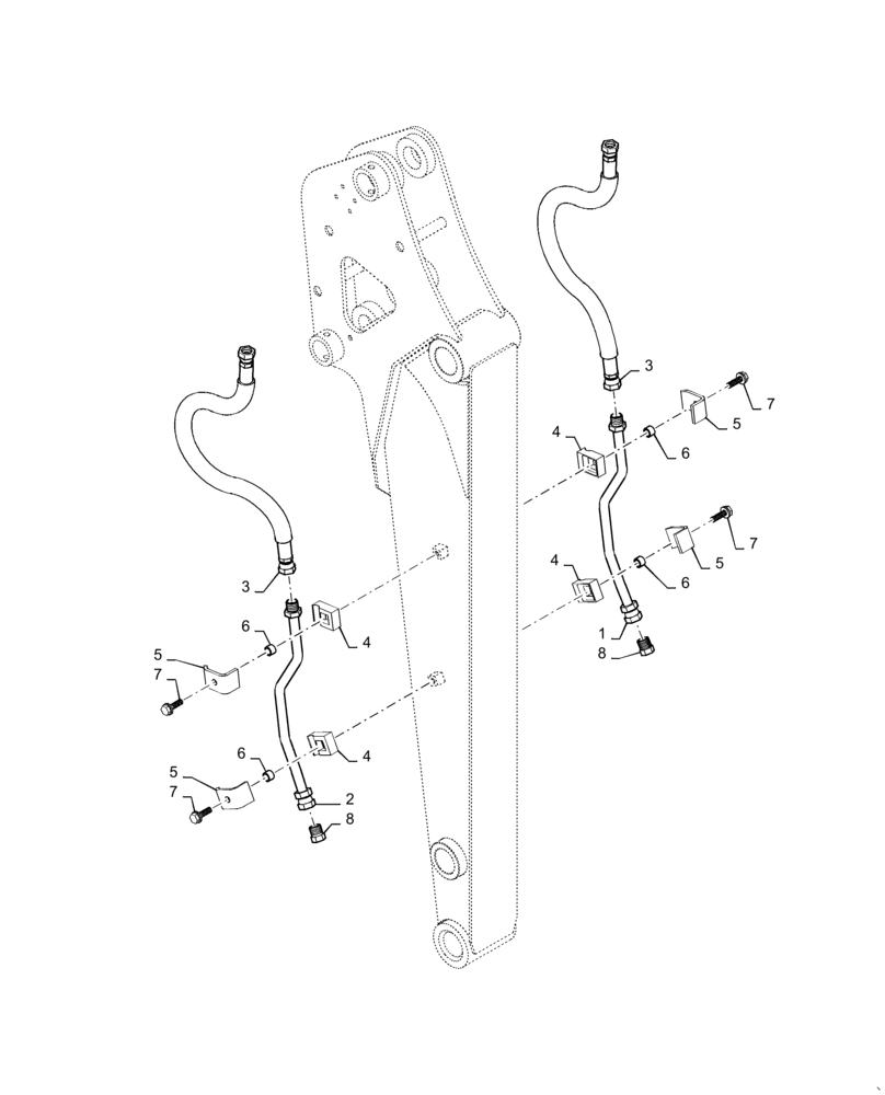 Схема запчастей Case CX31B - (35.525.AA) - HYD. LINE, ARM, 1.32M - NIBBLER & BREAKER (35) - HYDRAULIC SYSTEMS