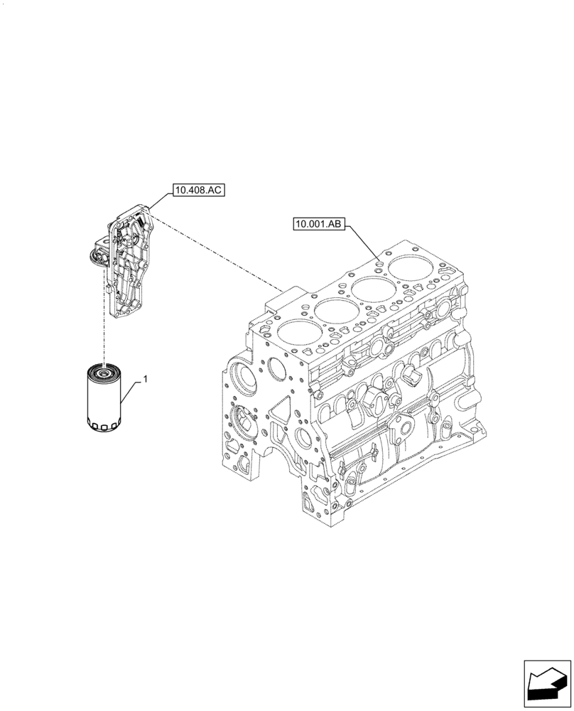 Схема запчастей Case F4HFE413H B004 - (10.304.AE) - OIL FILTER (10) - ENGINE