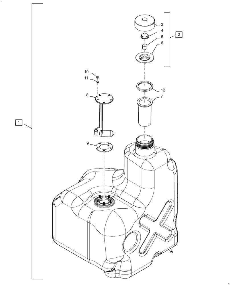 Схема запчастей Case CX31B - (10.216.AI[02]) - TANK, ASSY, FUEL (10) - ENGINE