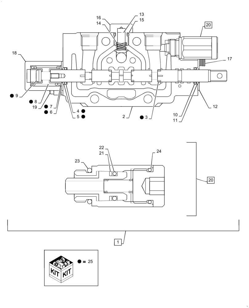 Схема запчастей Case CX36B - (35.359.AB[23]) - VALVE SECTION, ANGLE, DOZER (35) - HYDRAULIC SYSTEMS