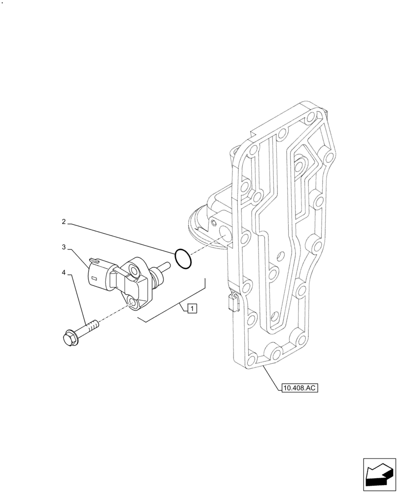 Схема запчастей Case F4HFE413H B004 - (55.013.AD) - ENGINE OIL, SENSOR (55) - ELECTRICAL SYSTEMS