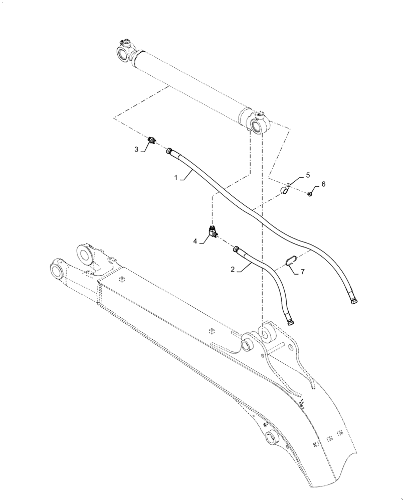 Схема запчастей Case CX31B - (35.737.AE) - HYD. LINE, CYLINDER, ARM (35) - HYDRAULIC SYSTEMS