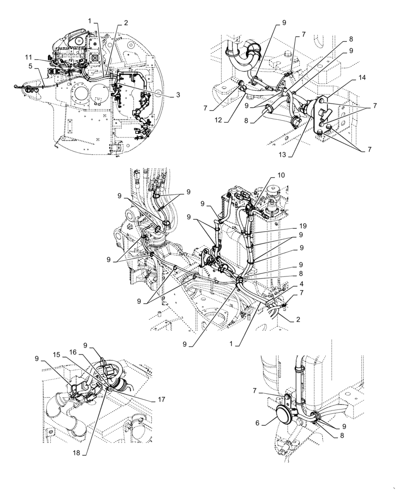 Схема запчастей Case CX31B - (55.100.DP[01]) - HARNESS, ASSY, UPP, FRAME (55) - ELECTRICAL SYSTEMS