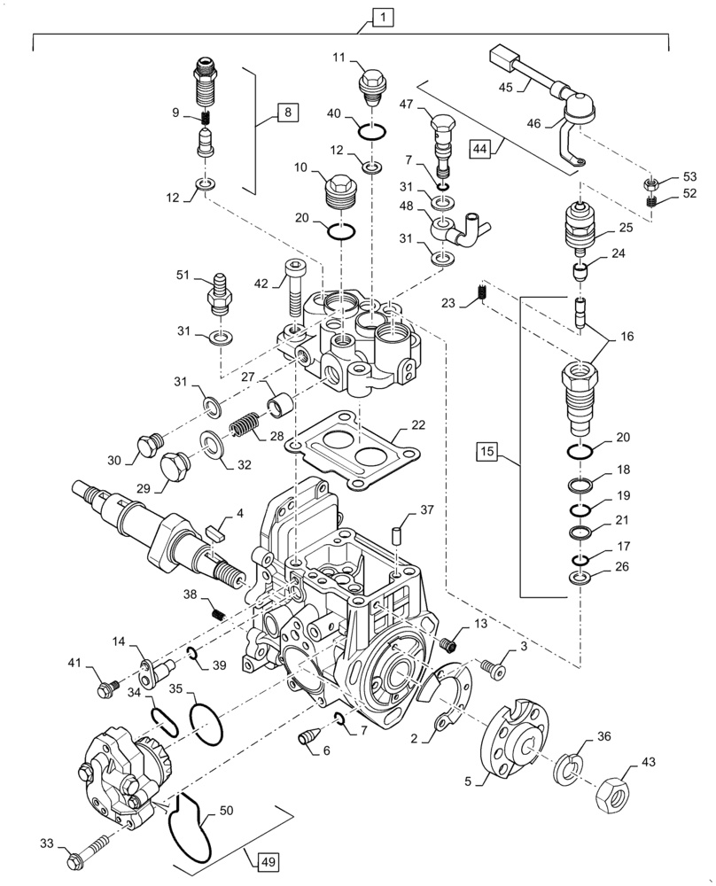 Схема запчастей Case CX31B - (10.218.AQ[02]) - FUEL INJECTION PUMP (10) - ENGINE