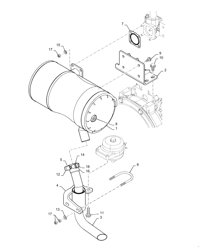 Схема запчастей Case CX31B - (10.254.AI[02]) - MUFFLER, ASSY - PW16-80279 (10) - ENGINE