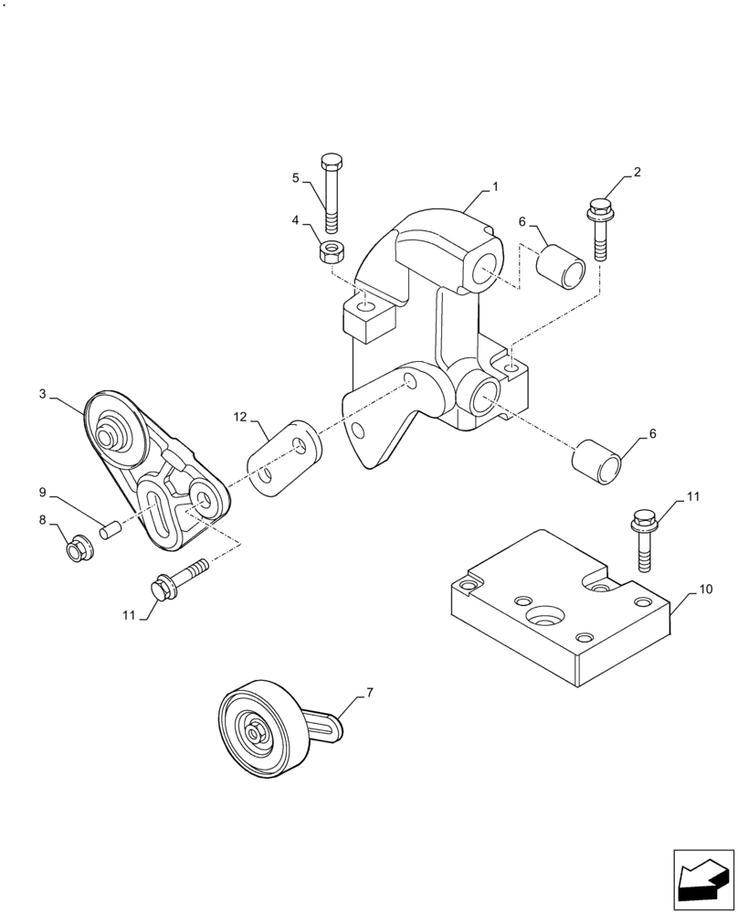 Схема запчастей Case F4HFE413H B004 - (50.200.AA) - AIR- CONDITIONING COMPRESSOR (50) - CAB CLIMATE CONTROL