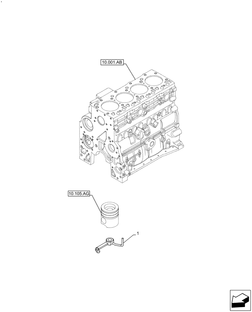 Схема запчастей Case F4HFE413H B004 - (10.304.AR) - PISTON COOLING NOZZLE (10) - ENGINE