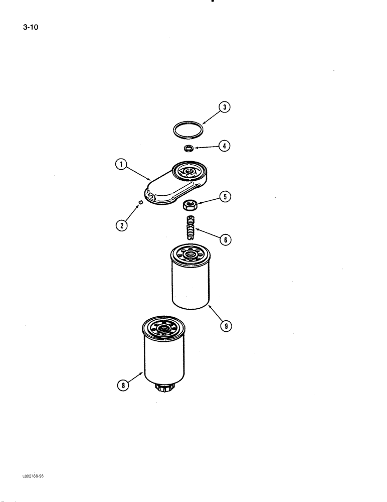 Схема запчастей Case 480E LL - (3-10) - FUEL FILTER, 4-390 ENGINE (03) - FUEL SYSTEM