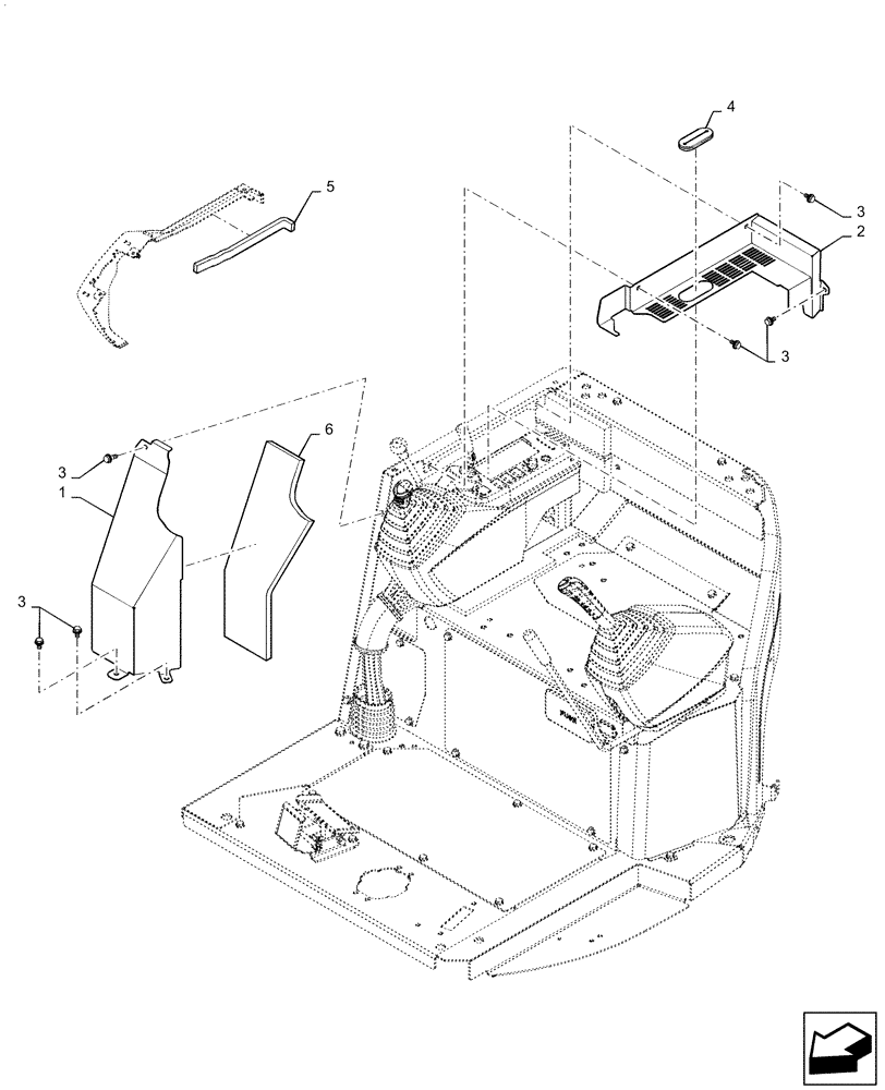 Схема запчастей Case CX31B - (90.151.AN[14]) - COVER ASSY, CANOPY (90) - PLATFORM, CAB, BODYWORK AND DECALS