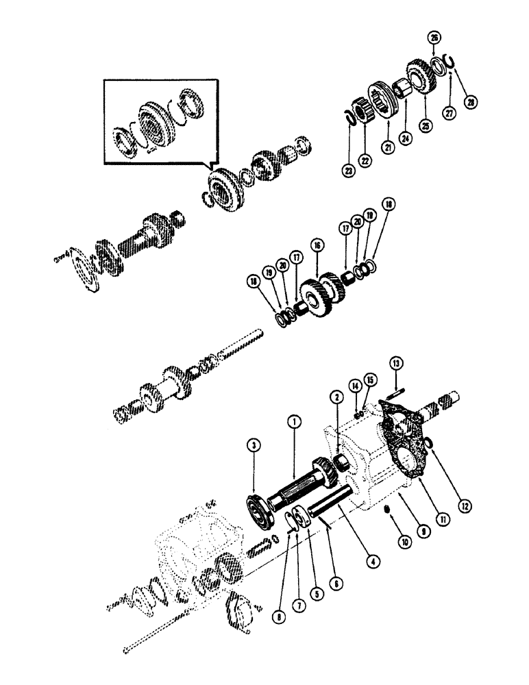 Схема запчастей Case 530CK - (090) - DUAL RANGE GEAR HOUSING (21) - TRANSMISSION