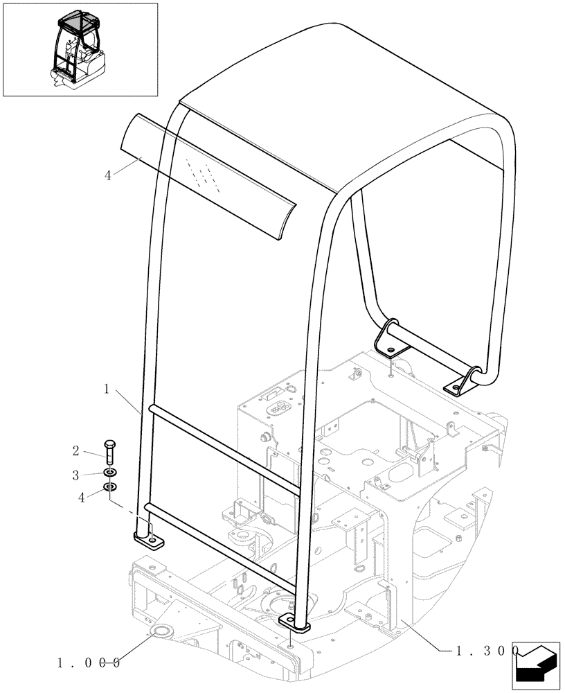 Схема запчастей Case CX16B - (1.250[01]) - CANOPY (90) - PLATFORM, CAB, BODYWORK AND DECALS