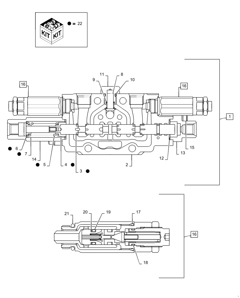 Схема запчастей Case CX31B - (35.359.AB[07]) - VALVE SECTION (35) - HYDRAULIC SYSTEMS