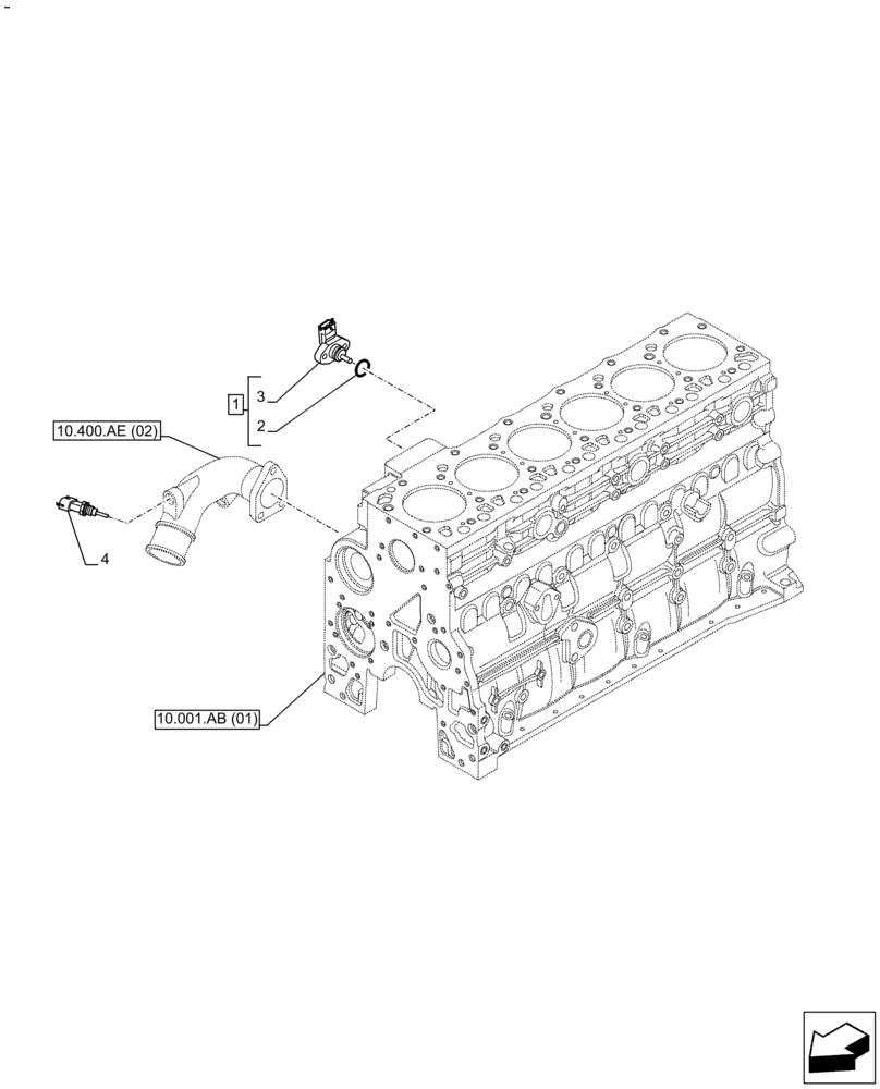 Схема запчастей Case F4HFE613A B004 - (55.013.AD) - ENGINE OIL PRESSURE AND TEMPERATURE SENSOR (55) - ELECTRICAL SYSTEMS