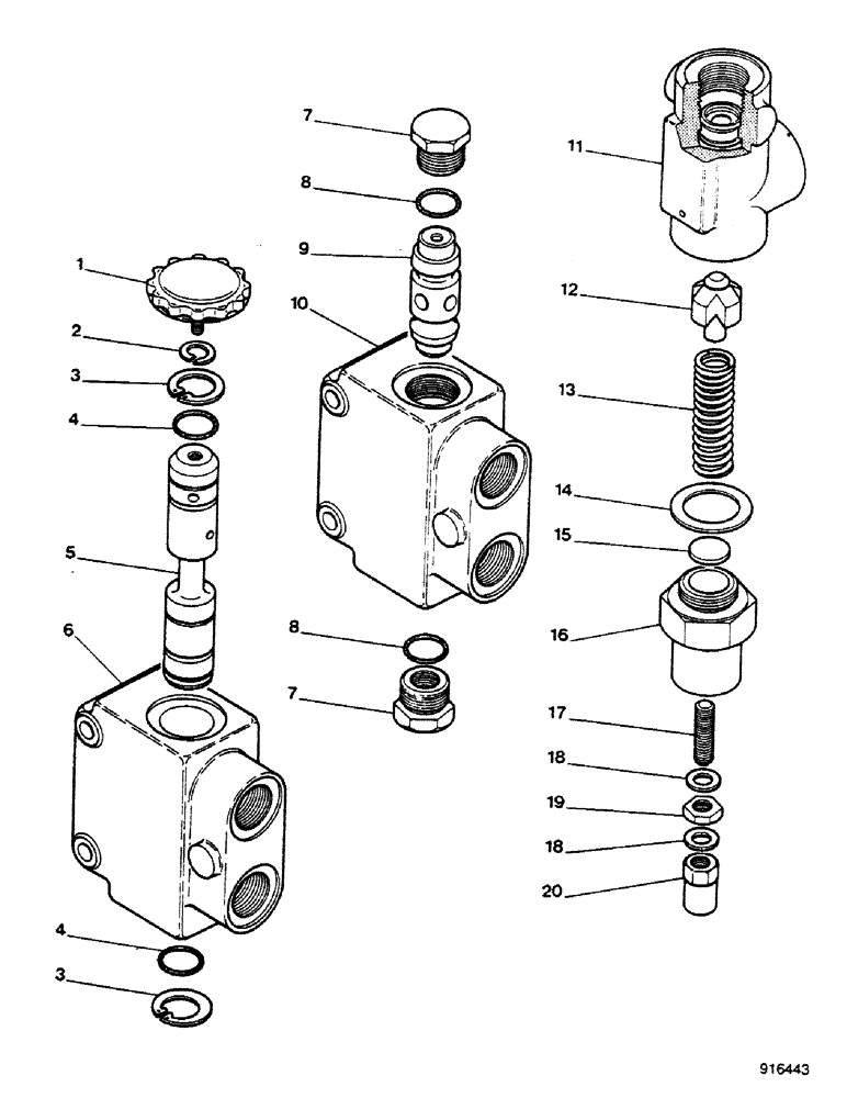 Схема запчастей Case 580G - (564) - SELECTOR VALVE - FLOW DIVIDER - RELIEF VALVE (09) - CHASSIS/ATTACHMENTS