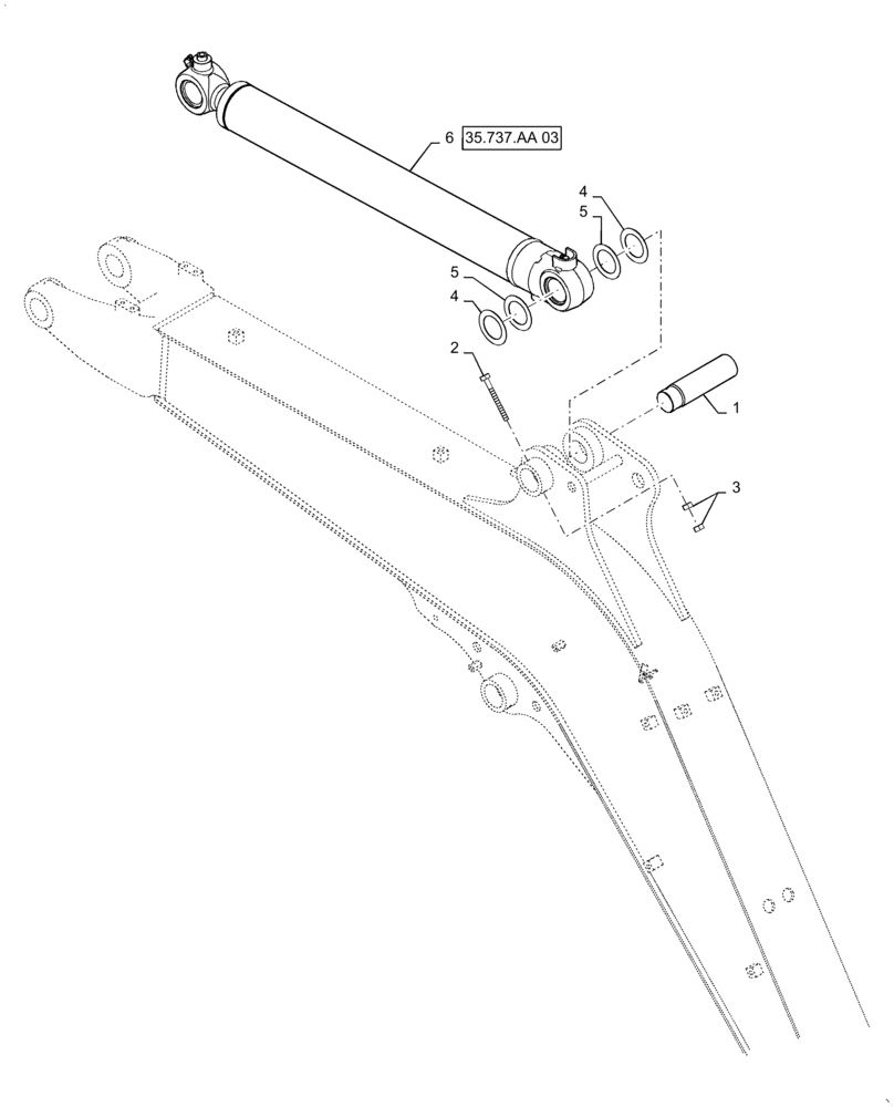 Схема запчастей Case CX31B - (35.737.AA[02]) - CYLINDER INSTALL - ARM (35) - HYDRAULIC SYSTEMS