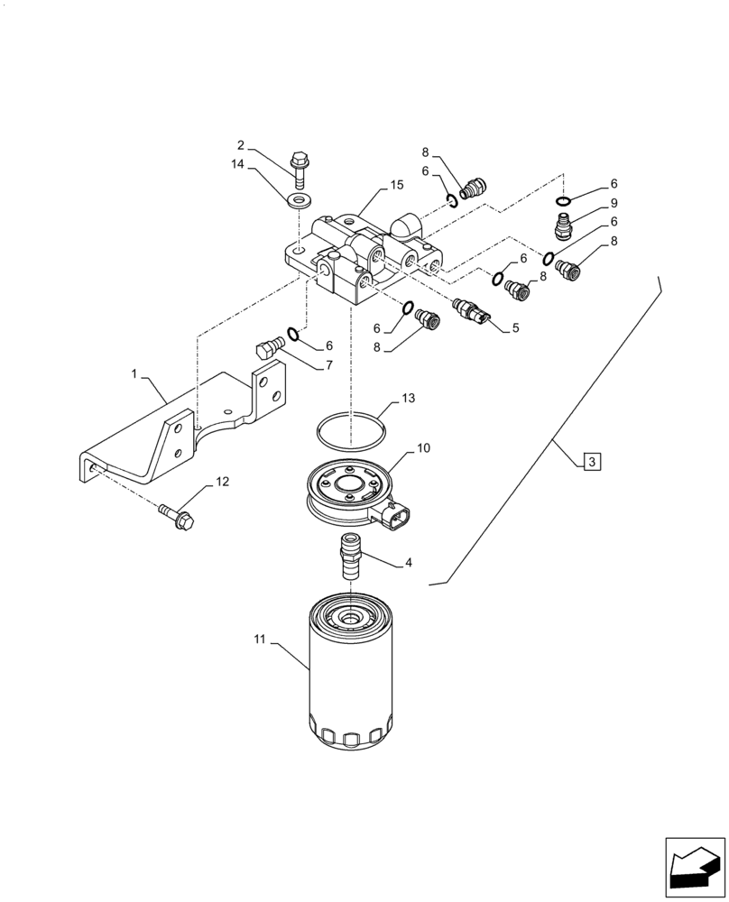 Схема запчастей Case F4HFE613A B004 - (10.206.AG) - FUEL FILTER (10) - ENGINE