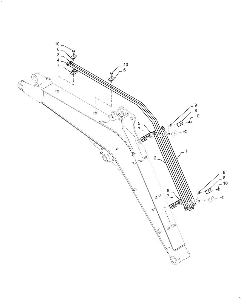 Схема запчастей Case CX31B - (35.736.AC[01]) - HYD. LINE, BOOM, NIBBLER & BREAKER (2.36M) (35) - HYDRAULIC SYSTEMS