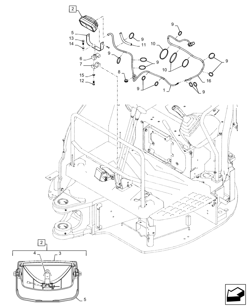 Схема запчастей Case CX31B - (55.404.AL) - LIGHT, ASSY, CANOPY (55) - ELECTRICAL SYSTEMS