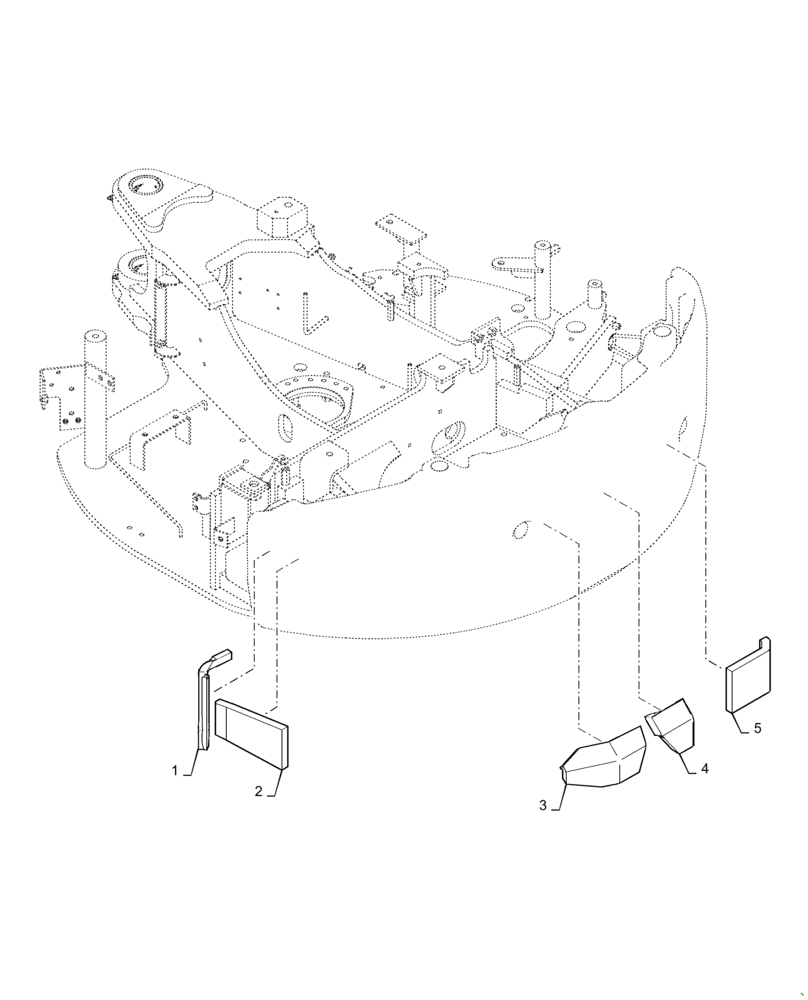 Схема запчастей Case CX31B - (39.140.AM[02]) - COUNTERWEIGHT, ASSY (39) - FRAMES AND BALLASTING