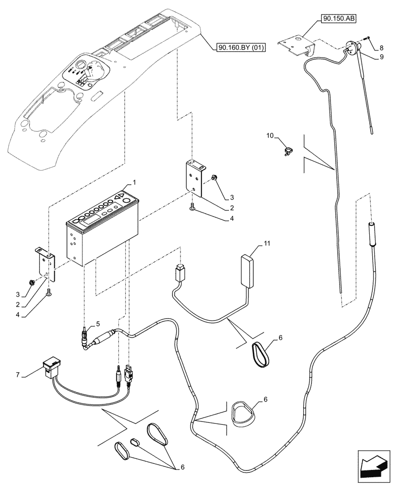 Схема запчастей Case CX250D LC - (55.512.AA[02]) - VAR - 781833 - RADIO (55) - ELECTRICAL SYSTEMS