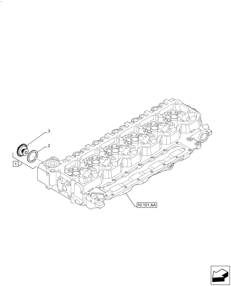 Схема запчастей Case F4HFE613A B004 - (10.400.BC) - COOLANT THERMOSTAT (10) - ENGINE