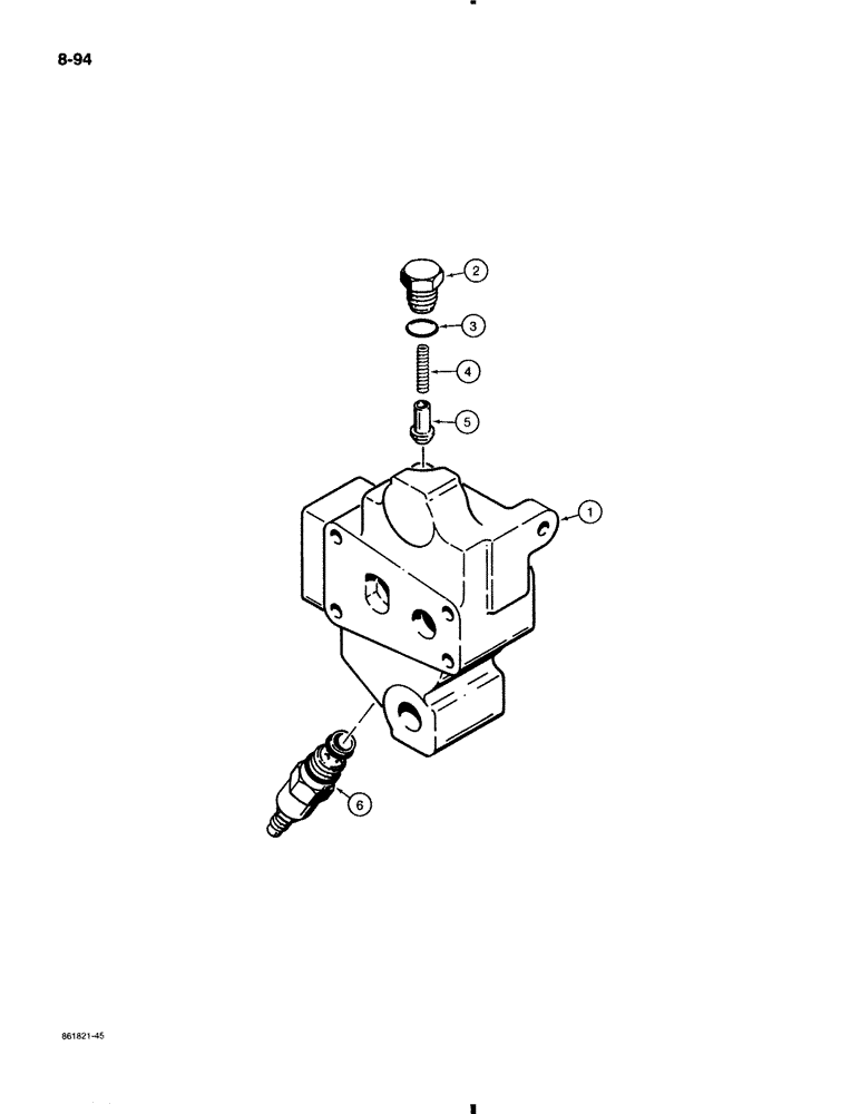 Схема запчастей Case 580K - (8-094) - LOADER CONTROL VALVE, OUTLET SECTION, WITH MAIN RELIEF VALVE (08) - HYDRAULICS