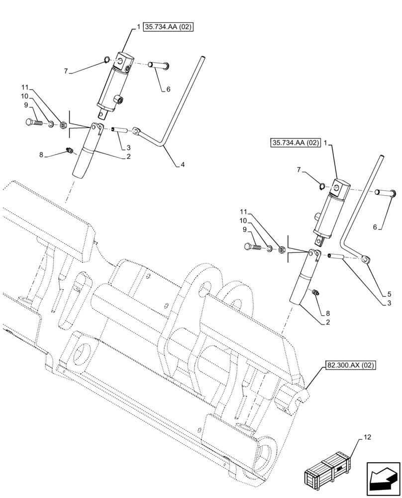 Схема запчастей Case 21F - (35.734.AA[01]) - VAR - 734516 - HYDRAULIC SYSTEM, QUICK COUPLER, CYLINDER (35) - HYDRAULIC SYSTEMS