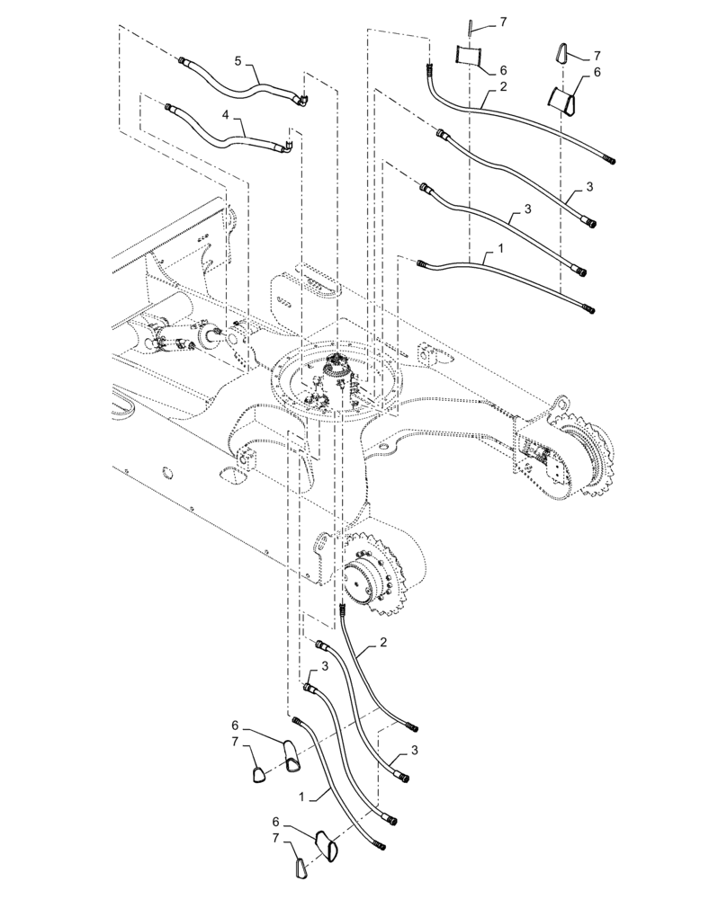 Схема запчастей Case CX31B - (35.353.AE[01]) - HYD. LINE, LOWER, NARROW CRAWLER (35) - HYDRAULIC SYSTEMS