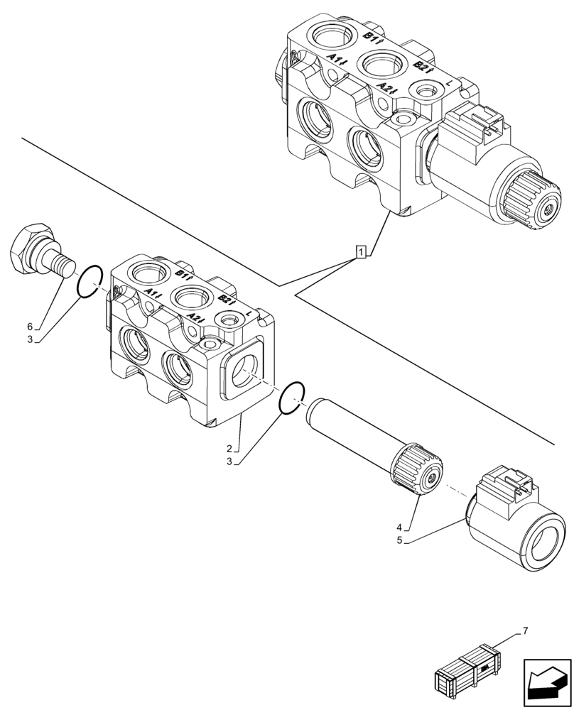 Схема запчастей Case 121F - (35.600.AF[10]) - VAR - 402031, 732006, 734584, 734652 - CONTROL VALVE, COMPONENTS (35) - HYDRAULIC SYSTEMS