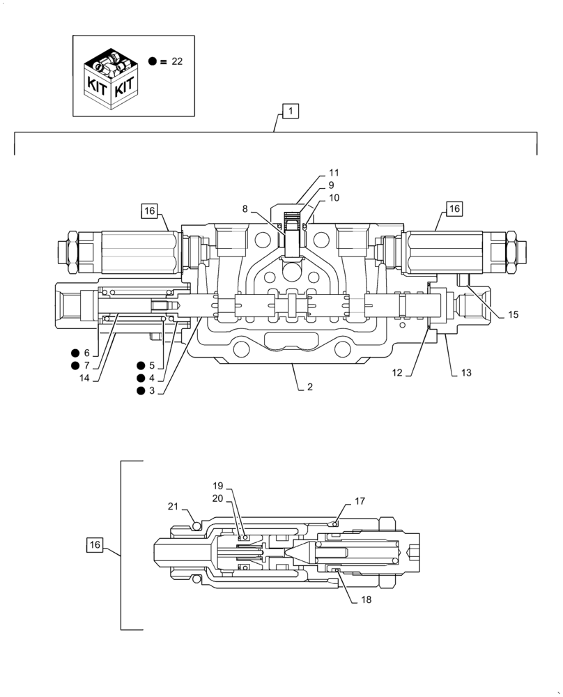 Схема запчастей Case CX31B - (35.359.AB[08]) - VALVE SECTION (35) - HYDRAULIC SYSTEMS