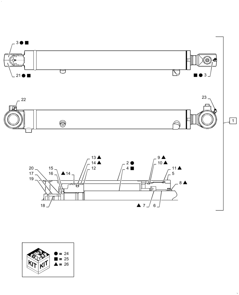 Схема запчастей Case CX31B - (35.737.AA[03]) - CYLINDER, ARM (35) - HYDRAULIC SYSTEMS