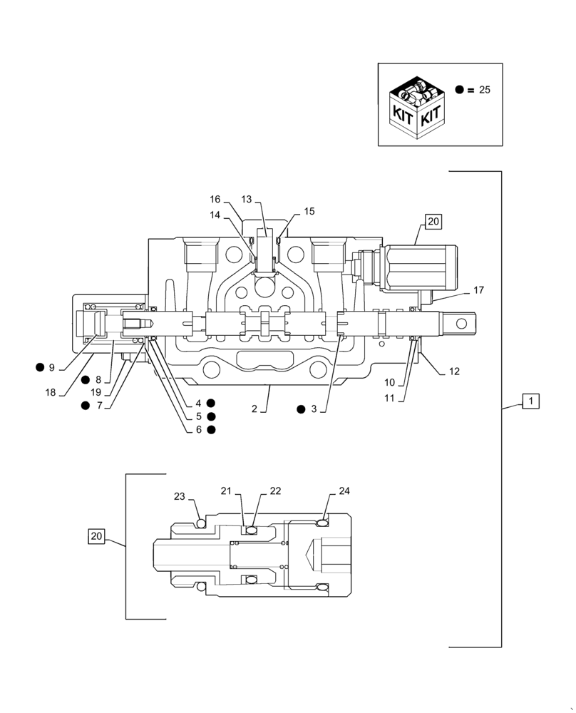 Схема запчастей Case CX31B - (35.359.AB[09]) - VALVE SECTION (35) - HYDRAULIC SYSTEMS