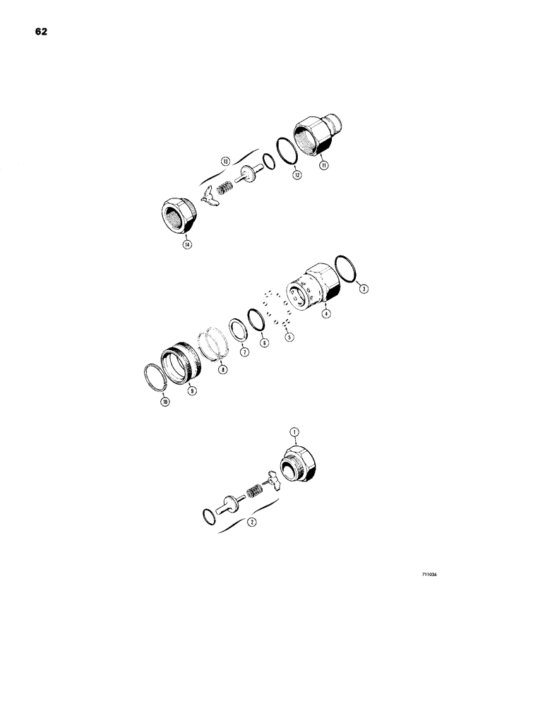 Схема запчастей Case 26B - (062) - D52800 HYDRAULIC COUPLING, FEMALE 