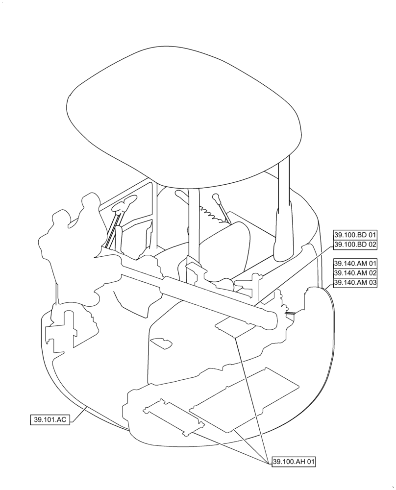 Схема запчастей Case CX31B - (39.000.00[01]) - SECTION INDEX - FRAMES AND BALLASTING (39) - FRAMES AND BALLASTING