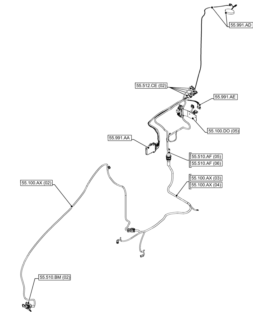 Схема запчастей Case 21F - (00.000.55[07]) - PICTORIAL INDEX - ELECTRICAL SYSTEMS (00) - GENERAL & PICTORIAL INDEX