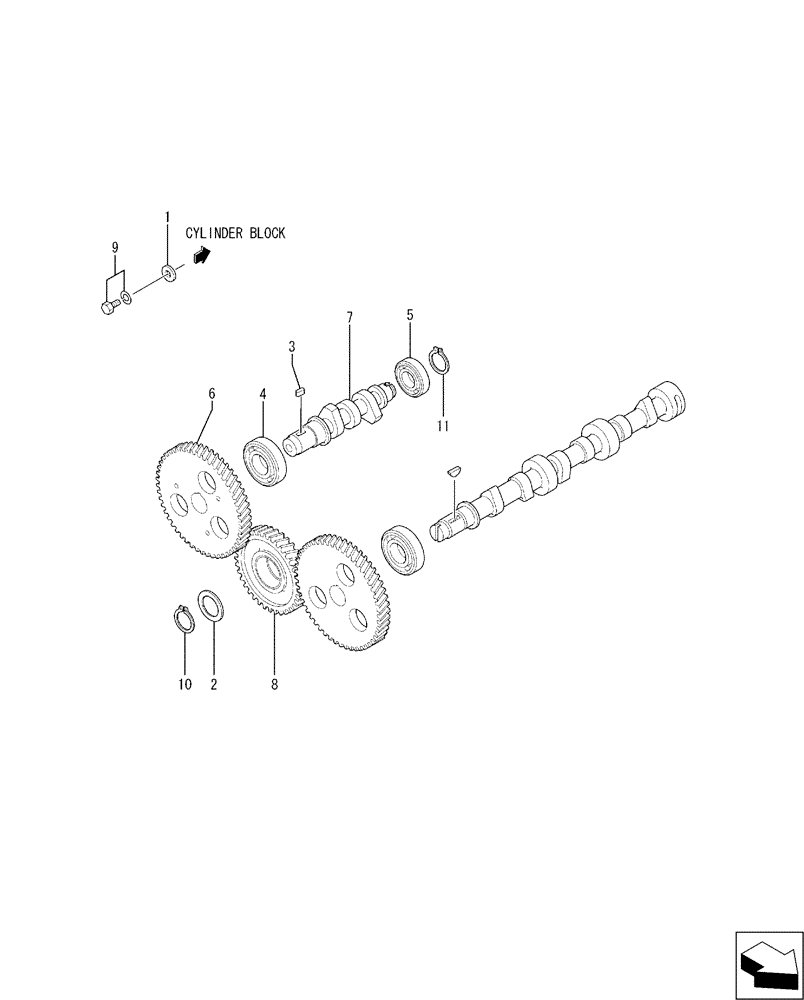 Схема запчастей Case CX17B - (08-023) - FUEL INJECTION PUMP DRIVE (10) - ENGINE