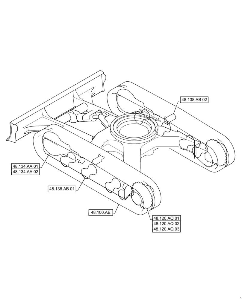 Схема запчастей Case CX31B - (48.000.00) - SECTION INDEX - TRACKS AND TRACK SUSPENSION (48) - TRACKS & TRACK SUSPENSION