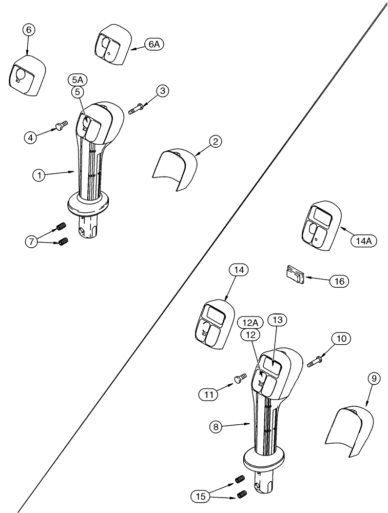 Схема запчастей Case 90XT - (04-26) - CONTROLS, LEFT HAND HANDLE, SINGLE SWITCH, BRAKE (04) - ELECTRICAL SYSTEMS