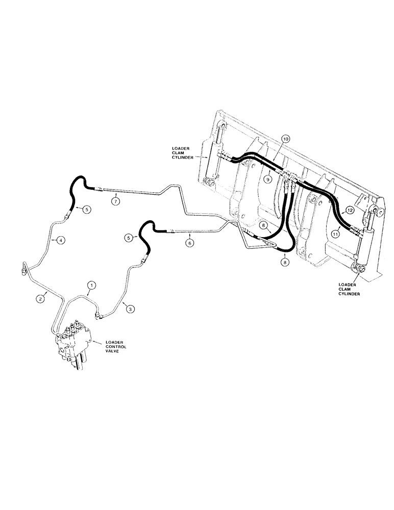 Схема запчастей Case 780D - (1-18) - PICTORIAL INDEX, LOADER HYDRAULICS, CLAM CYLINDERS (00) - PICTORIAL INDEX