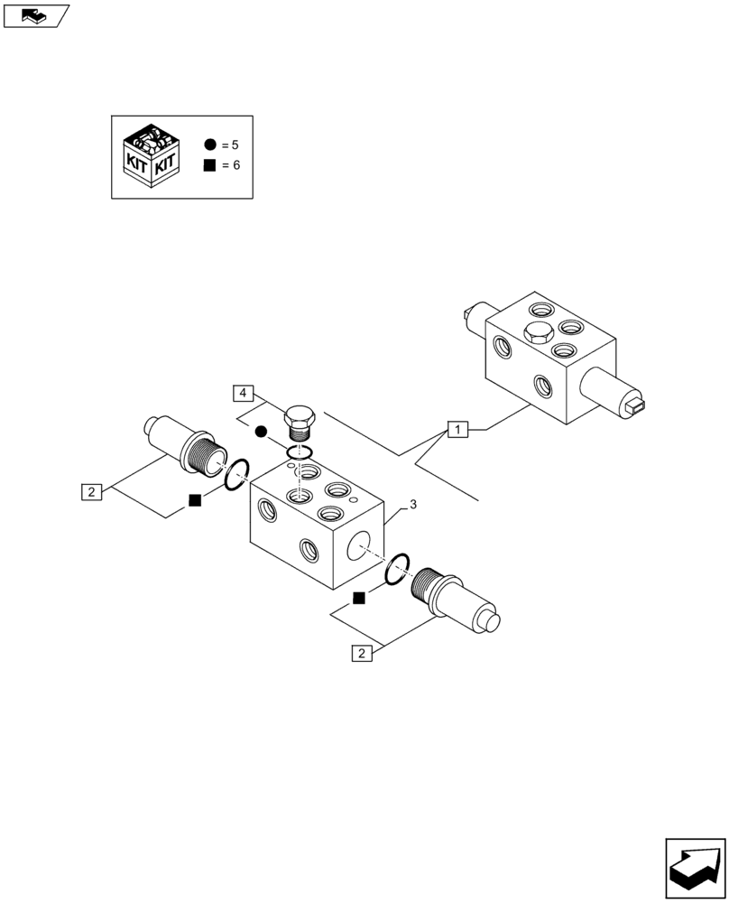 Схема запчастей Case 590SN - (35.701.18[02]) - VAR - 747776, 747864 - HYDRAULICS - LOADER 4 IN 1 - VALVE PROPORTIONAL CONTROL 4 X 1 - 6 X 1 (35) - HYDRAULIC SYSTEMS