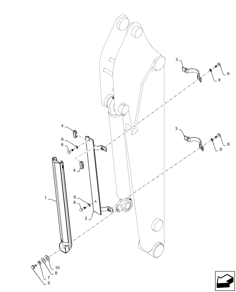 Схема запчастей Case CX31B - (35.738.AA[03]) - COVER ASSY, BUCKET, CYLINDER (84) - BOOMS, DIPPERS & BUCKETS