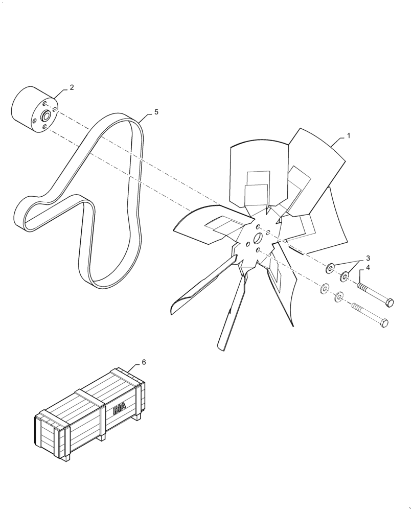 Схема запчастей Case 570N EP - (10.414.AC[01]) - ENGINE FAN & BELT DRIVE (10) - ENGINE