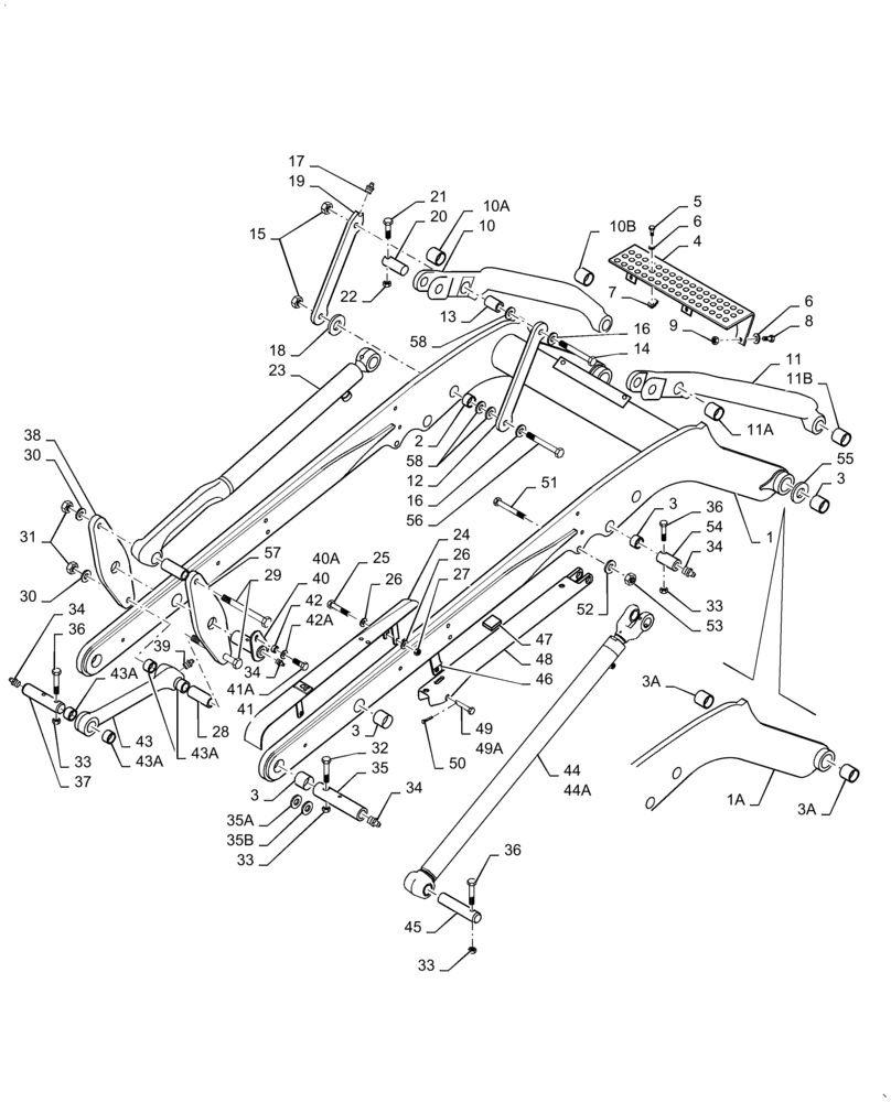 Схема запчастей Case 90XT - (09-01) - FRAME LOADER LIFT (09) - CHASSIS