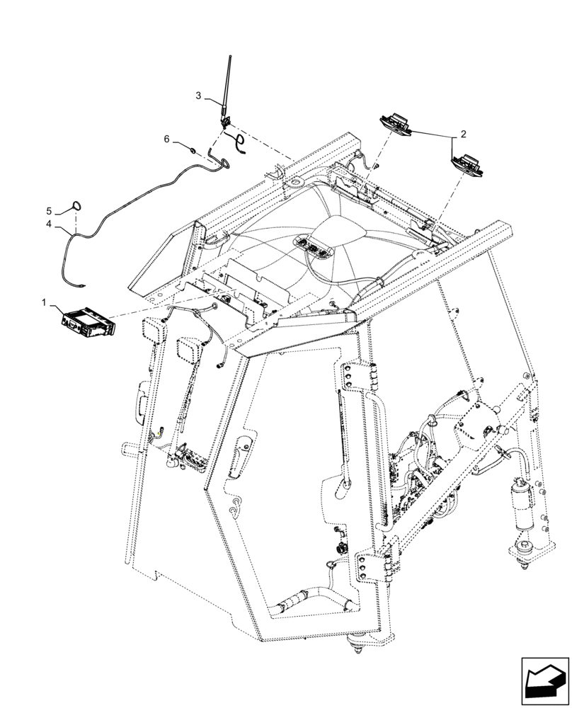 Схема запчастей Case 750M WT/LGP - (55.512.AA[01]) - RADIO, ANTENNA, SPEAKER (55) - ELECTRICAL SYSTEMS