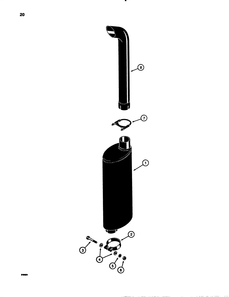 Схема запчастей Case 780B - (020) - MUFFLER AND EXHAUST SYSTEM (02) - ENGINE